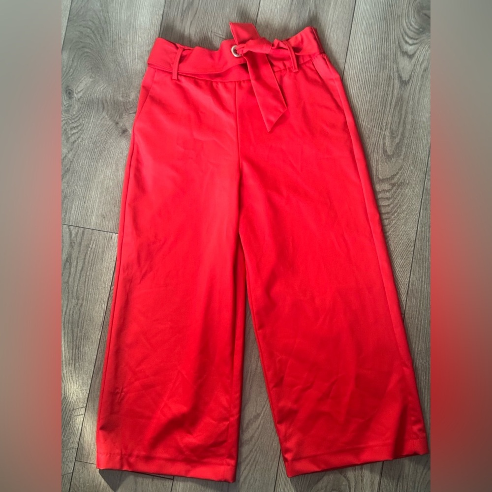 Zara Vibrant Red Cropped Pants,Size Small - Picture 3 of 7